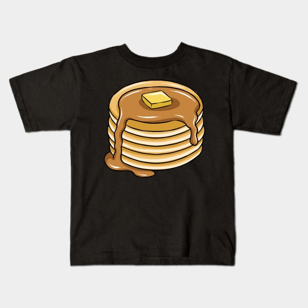 Pancake Stack With Maple Syrup Kids T-Shirt by fromherotozero